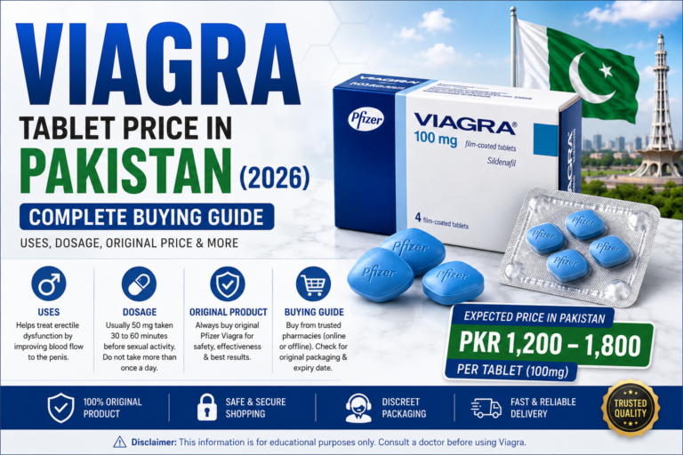 Viagra Tablet Price in Pakistan (2026) – Complete Buying Guide, Uses, Dosage & Original Price